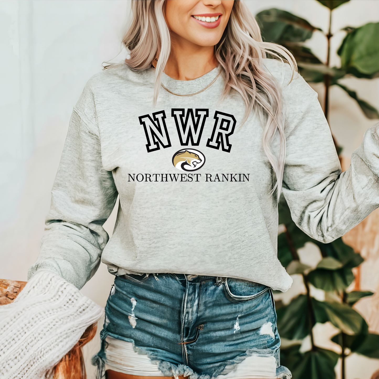 NWR Northwest Rankin Sweatshirt – Collegiate Graphic Design (Available in Sand, White, & Ash)
