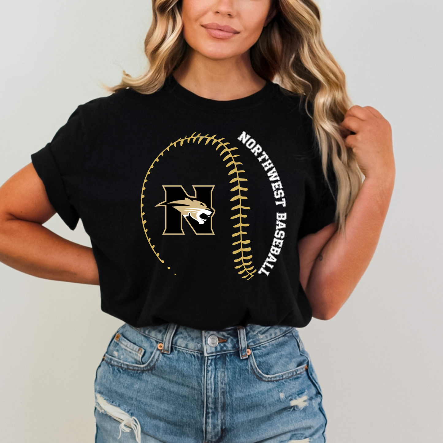 Northwest Rankin Baseball T-Shirt | Bella+Canvas Softball Tee | Unisex Athletic Shirt in Black, White, or Natural