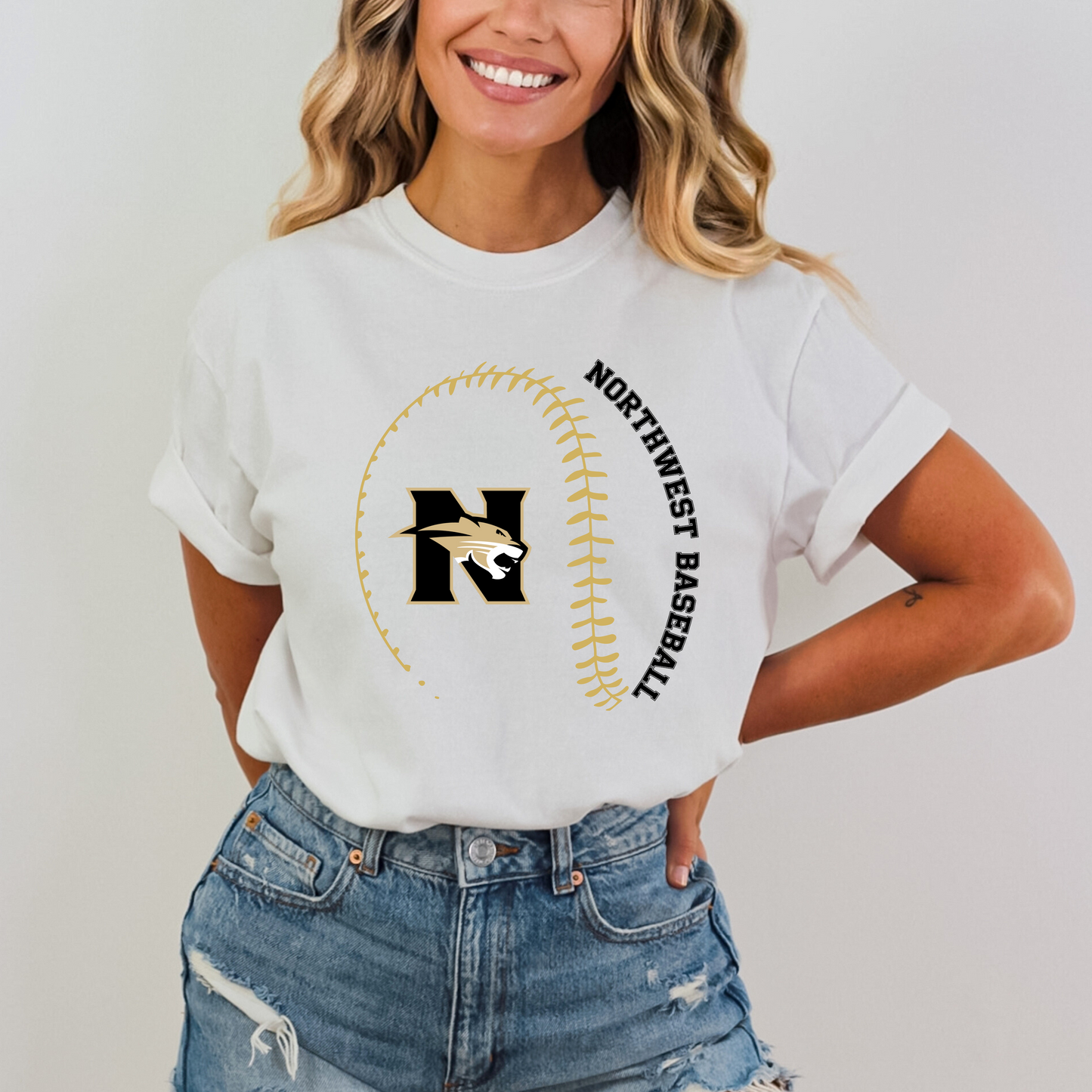 Northwest Rankin Baseball T-Shirt | Bella+Canvas Softball Tee | Unisex Athletic Shirt in Black, White, or Natural