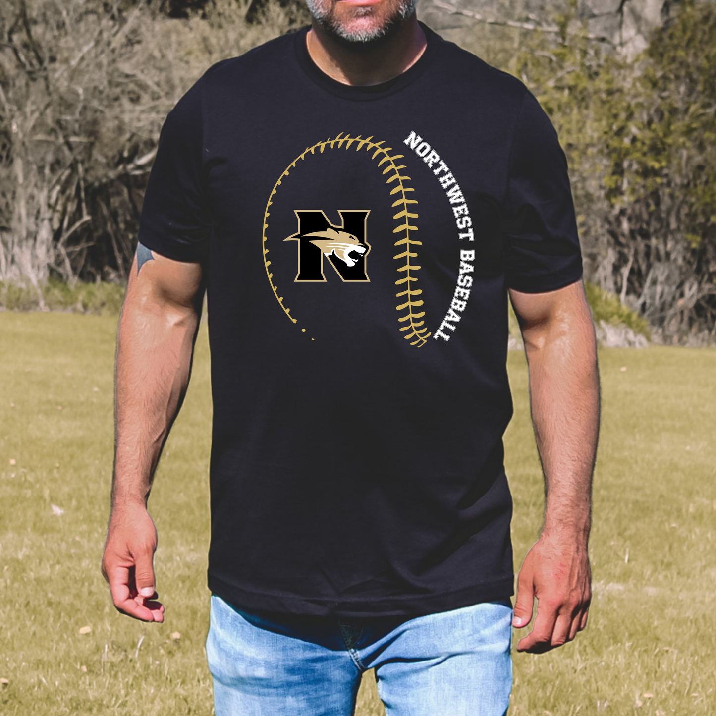 Northwest Rankin Baseball T-Shirt | Bella+Canvas Softball Tee | Unisex Athletic Shirt in Black, White, or Natural
